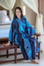 Women's batik robe, 'Tropical Sea' - Women's Unique Batik Robe from Indonesia (image 2) thumbail