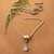 Gold-accented blue topaz pendant necklace, 'Sun and Ice' - Gold-Accented Blue Topaz Pendant Necklace with Popcorn Chain (image 2e) thumbail
