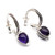 Amethyst half-hoop earrings, 'Vintage Purple' - Silver Half-Hoop Earrings with Teardrop Amethyst Gemstones thumbail