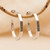 Sterling silver half-hoop earrings, 'Octo Curve' - Geometric Octagonal Bohemian Silver Half-Hoop Earrings (image 2d) thumbail