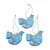 Hand painted wood ornaments, 'Peace Doves' (set of 3) - Set of 3 Peace Dove-Themed Hand-Painted Wood Ornaments thumbail