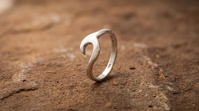 Sterling silver band ring, 'Wonderful Wave' - Balinese Sterling Silver Band Ring with Wave-Inspired Design