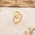 Gold-plated wrap ring, 'Embrace the Glow' - 18k Gold-Plated Brass Wrap Ring with Openwork Accent (image 2f) thumbail
