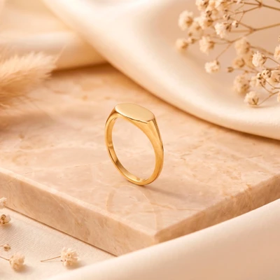 Gold-plated band ring, 'Effortlessly' - Minimalist 18k Gold-Plated Band Ring in a High Polish Finish