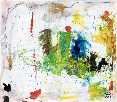 'Abstract Alam' - Nature-Inspired Signed Abstract Acrylic on Canvas Painting