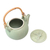 Ceramic teapot, 'Landing' - Green Ceramic Teapot Handmade in Indonesia (image 2e) thumbail