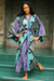 Women's batik robe, 'Seaside Blue' (long) - Women's Handcrafted Batik Robe (image 2) thumbail