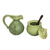 Ceramic sugar bowl and creamer, 'Fancy Frogs' - Fair Trade Ceramic Sugar Bowl and Creamer thumbail
