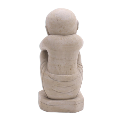 Sandstone sculpture, 'Whistling Man' - Unique Stone Sculpture