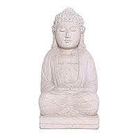 Sandstone statuette, 'Buddha Serene I'