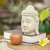 Sandsteinbüste, „Lord Buddha“ – Sandsteinskulptur aus Indonesien