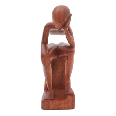Escultura de madera - Escultura de pensamiento de comercio justo