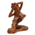 Wood statuette, 'Graceful Dancer' - Female Nude Sculpture