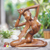 Wood statuette, 'Graceful Dancer' - Female Nude Sculpture