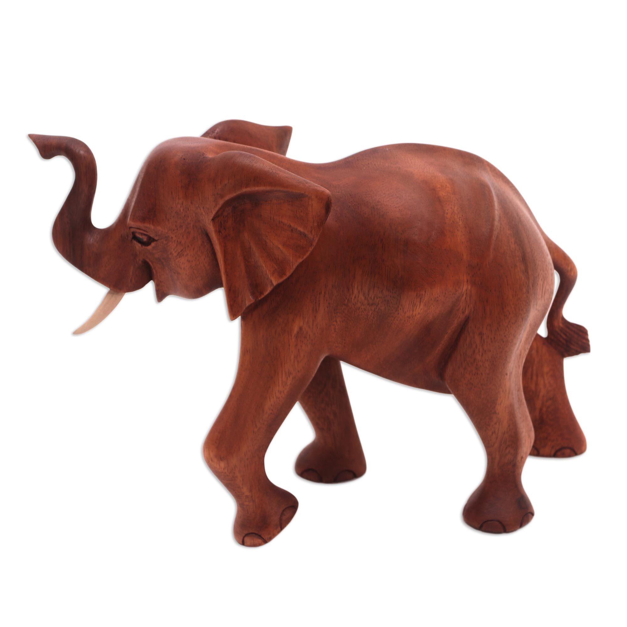 UNICEF Market | Wood Sculpture Carved in Indonesia - Elephant Trot