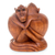 Wood statuette, 'Romancing Monkey' - Artisan Crafted Wood Statuette thumbail