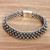 Sterling silver bracelet, 'Sparkling Blooms' - Handmade Sterling Silver Wristband Bracelet