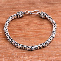 Sterling silver chain bracelet, 'Prambanan'