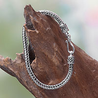 Featured review for Sterling silver bracelet, Fishbone Twist