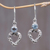 Blue topaz heart earrings, 'Bali Romance' - Blue Topaz Heart Earrings thumbail