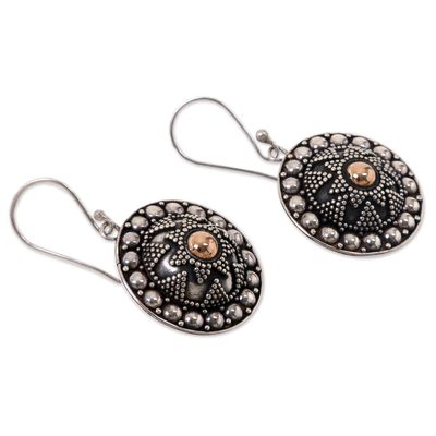 Sterling silver dangle earrings, 'Shields' - Sterling silver dangle earrings