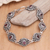 Garnet link bracelet, 'Forbidden Fruit' - Handmade Sterling Silver Garnet Link Bracelet thumbail