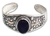 Onyx bracelet, 'Night Mischief' - Onyx Sterling Silver Cuff Bracelet