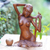 Wood statuette, 'Bathing at a River' - Fair Trade Indonesian Female Form Wood Sculpture