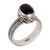 Onyx solitaire ring, 'Snail Mail' - Handcrafted Sterling Silver and Onyx Ring thumbail