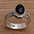 Onyx solitaire ring, 'Snail Mail' - Handcrafted Sterling Silver and Onyx Ring (image 2c) thumbail