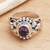 Amethyst solitaire ring, 'Bird Song' - Unique Indonesian Sterling Silver and Amethyst Ring (image 2) thumbail