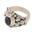 Amethyst solitaire ring, 'Bird Song' - Unique Indonesian Sterling Silver and Amethyst Ring (image 2d) thumbail