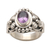 Amethyst solitaire ring, 'Bird Song' - Unique Indonesian Sterling Silver and Amethyst Ring (image 2e) thumbail