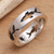 Sterling silver band ring, 'Shark Journey' - Handcrafted Sterling Silver Band Ring (image 2b) thumbail