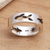 Sterling silver band ring, 'Shark Journey' - Handcrafted Sterling Silver Band Ring (image 2c) thumbail