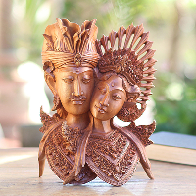 Wood statuette - To the Bride and Groom | NOVICA