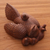 Wood statuette, 'Chicken Family' - Hand Made Wood Statuette (image 2) thumbail