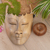 Wood mask, 'Cutout' - Modern Hibiscus Wood Mask