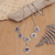 Sterling silver and garnet Y Necklace, 'Stellar Sextet' - Sterling Silver Garnet Y Necklace (image 2) thumbail