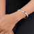 Garnet cuff bracelet, 'Eye of Beauty' - Garnet Sterling Silver Cuff Bracelet from Indonesia