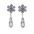 Garnet dangle earrings, 'Goyang Rose' - Garnet Floral Sterling Silver Earrings thumbail