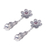 Garnet dangle earrings, 'Goyang Rose' - Garnet Floral Sterling Silver Earrings (image 2b) thumbail