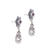Garnet dangle earrings, 'Goyang Rose' - Garnet Floral Sterling Silver Earrings (image 2c) thumbail
