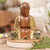 Wood statuette, 'Wise Buddha' - Handmade Suar Wood Sculpture (image 2) thumbail