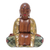 Wood statuette, 'Wise Buddha' - Handmade Suar Wood Sculpture thumbail