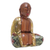 Wood statuette, 'Wise Buddha' - Handmade Suar Wood Sculpture (image 2b) thumbail