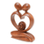 Holzskulptur „Liebe meines Lebens“ – Handgeschnitzte romantische Holzskulptur