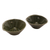 Stoneware ceramic bowls, 'Rounded Bananas' (pair) - Green Handmade Ceramic Bowls (Pair)