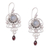 Moonstone and garnet dangle earrings, 'Spirit Chandelier' - Moonstone and garnet dangle earrings (image 2a) thumbail