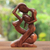Wood statuette, 'Upside-down Kissing' - Romantic Wood Sculpture (image 2) thumbail